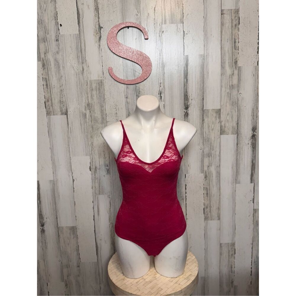 Ambiance Hot Pink Lace Bodysuit Women’s Size Small